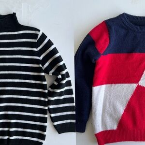 MILOR Color Block Sweater + Striped Black and white sweater. Size 4T